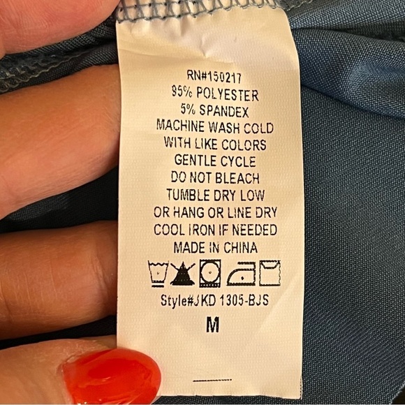 VIBE bodycon flirty dress, side slit & ruffle detail, Teal blue, stretchy, M - Picture 12 of 13